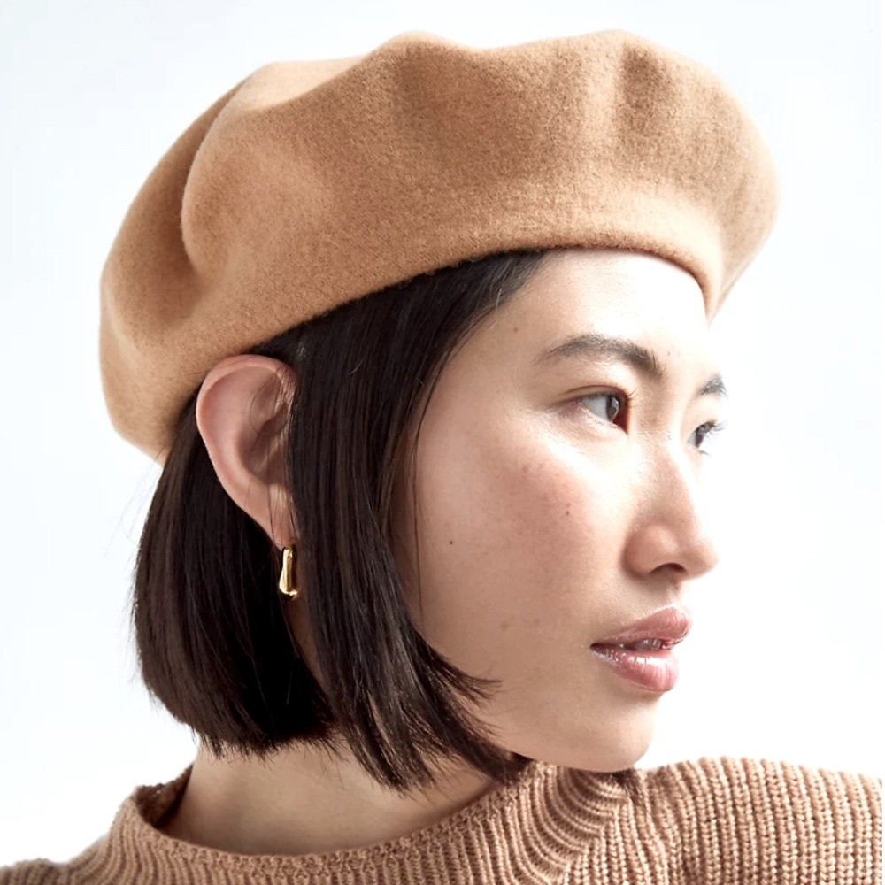 NWT Aritzia Auxiliary Wool Beret – Camel | 100% Wool | One Size